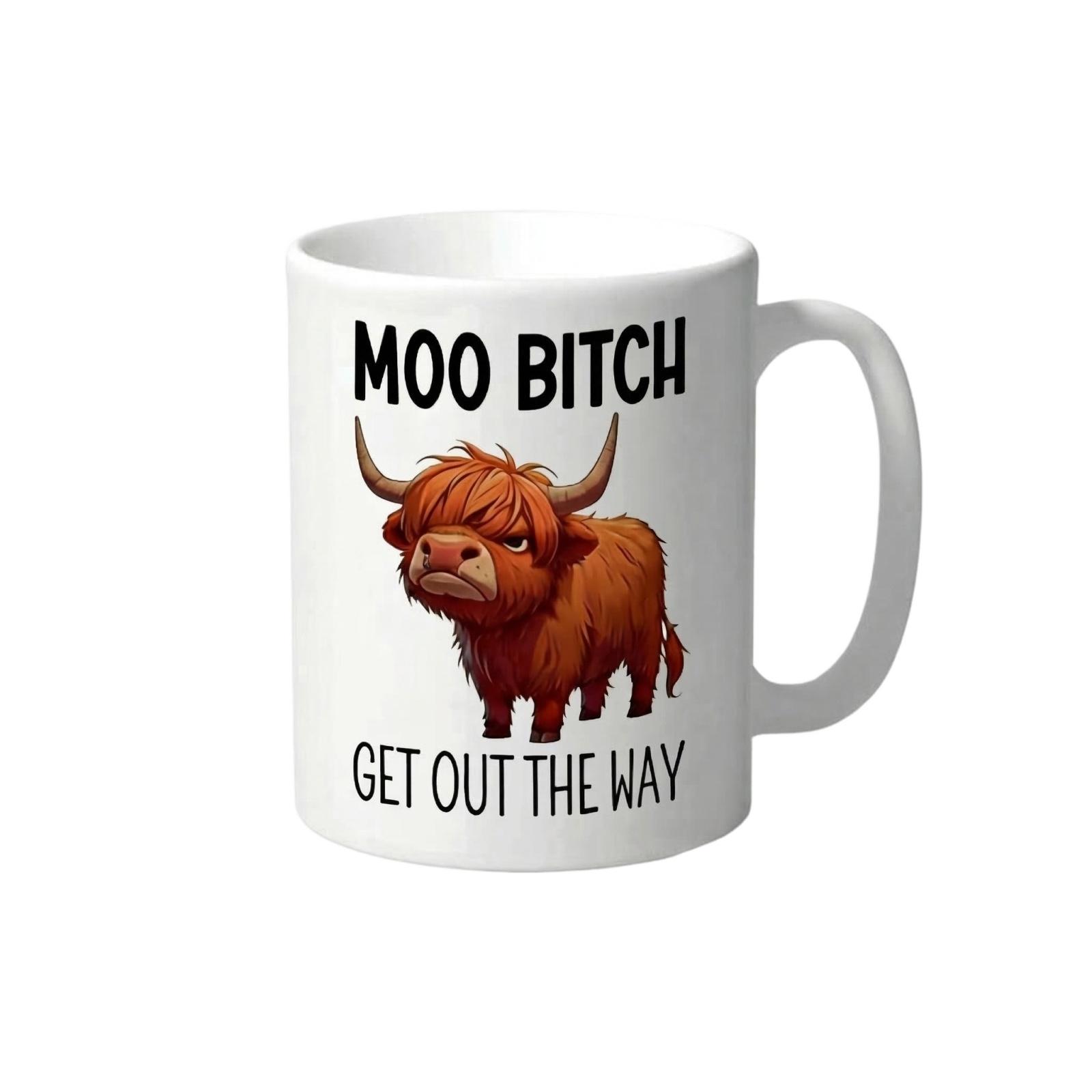 

Ceramic Coffee Mug with Printed Highland Cow Design and Text Durable Handle Large Capacity Dishwasher Safe Suitable for Hot Cold Beverages One Size