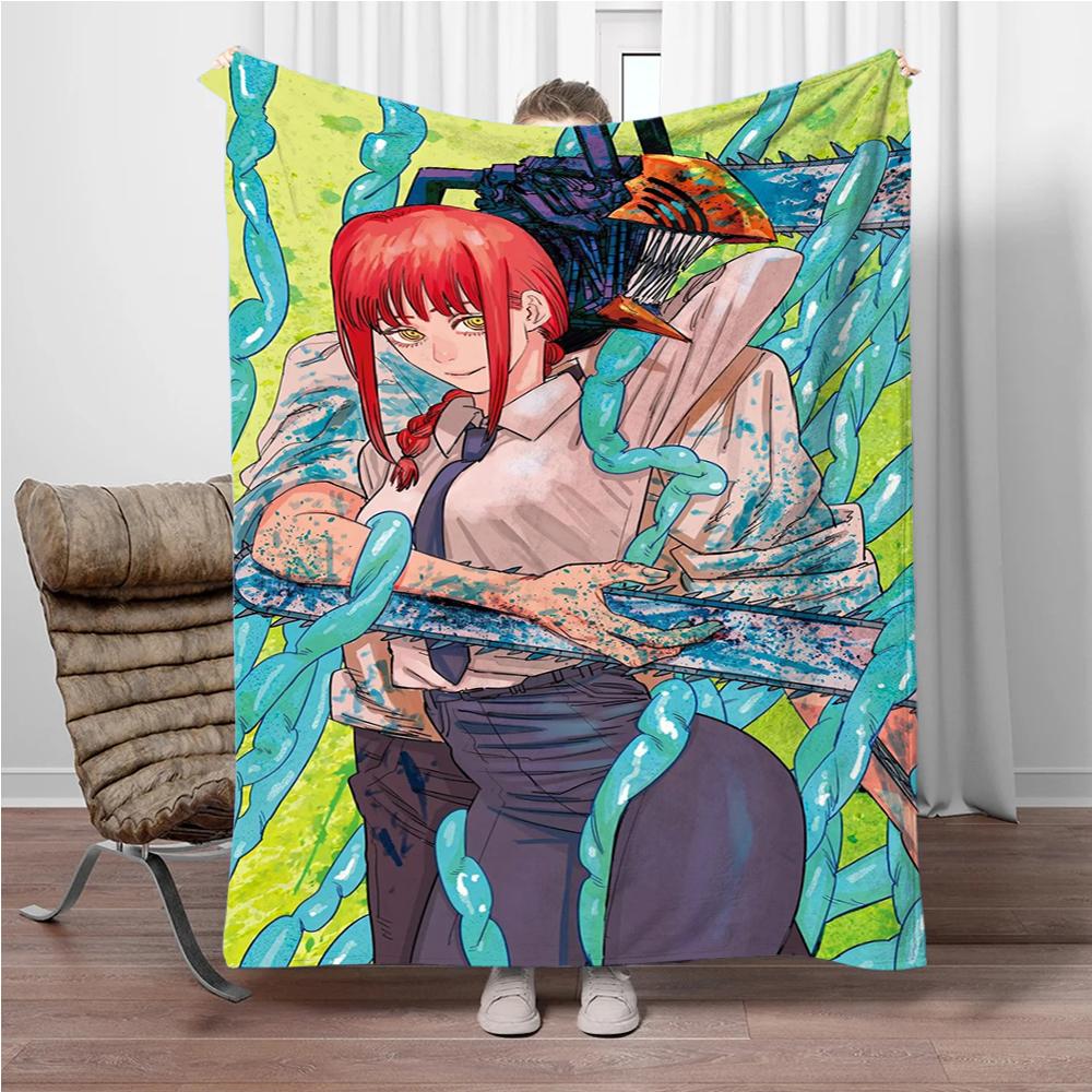 Japanese Anime Manga Denji Chainsaw-Man Children Warm Soft Blankets for Sofa Bed Cover Blanket Suitable for Birthday Souvenir