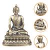 Brass Buddha Statue Retro Desktop Decoration Compact Size Vintage Buddha Sculpture Ornament Brass Craft Figurine