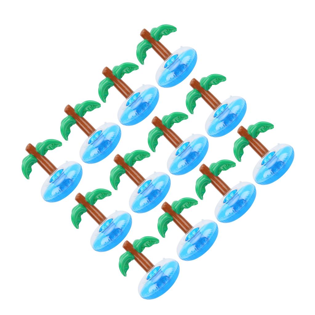 12pcs Coconut Trees Inflatable Pool Drink Holder Beach Party Cup Holder Decoration