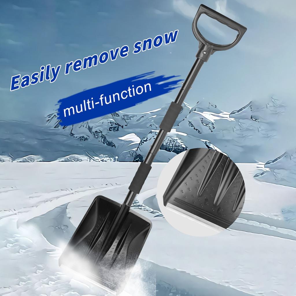 Stainless Steel Icing Shovel, Detachable Car Mounted Snow Cleaning Brush