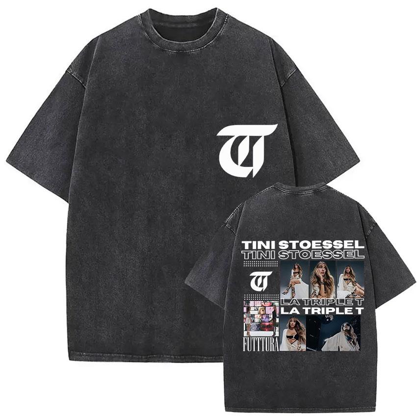 Vintage Washed Tini Stoessel Tour 2026 Graphic TShirt Men Women Casual High Quality Fashion Oversized Cotton T Shirt Streetwear