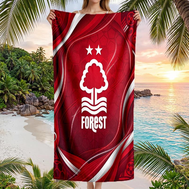 Asciugamano da Spiaggia Calcio Nottingham Forest Morbido Microfibra Asciugamano Estivo Asciugatura Rapida Assorbente per Spiaggia Piscina Viaggio
