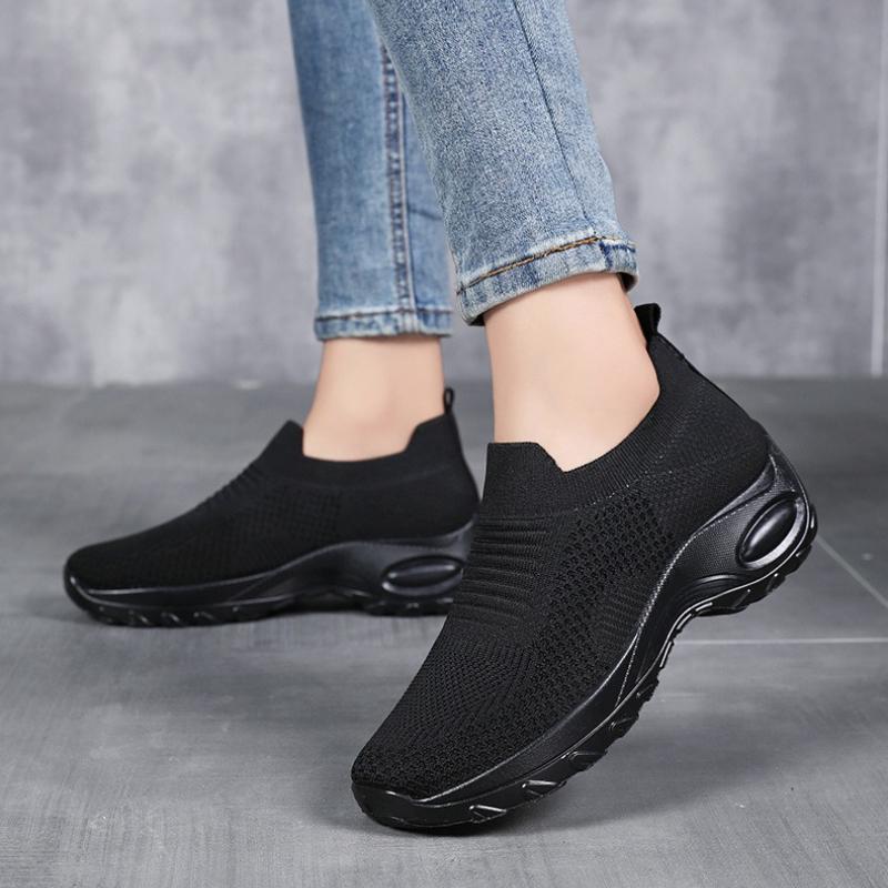 Fashion Red Women's Casual Sneakers Summer Comfortable Mesh Tennis Shoes Lightweight Soft Sole Slip-on Loafers Zapatos De Mujer