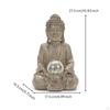 Buddha Statue with Globe Resin Lightup Decor for Buddhists, Entryway, Garden, Patio