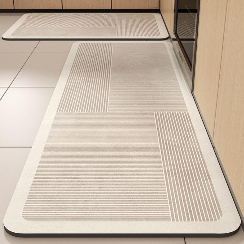 Minimalistická luxusní kuchyňská podložka z křemeliny odolná proti skvrnám, savá, snadná údržba, protiskluzová, rychleschnoucí rohožka ke dveřím