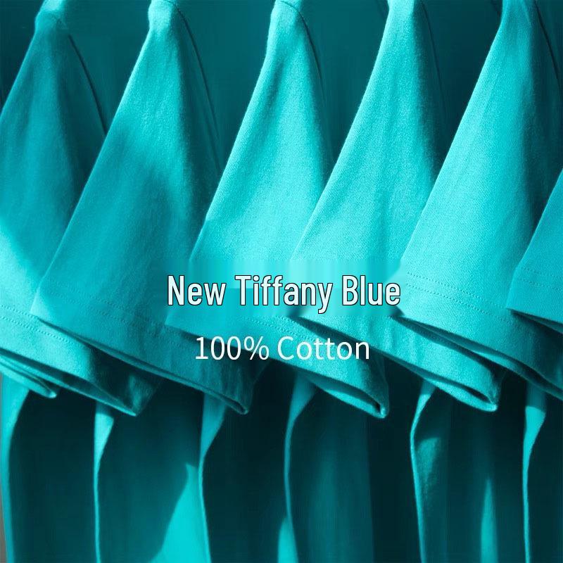 Unisex Heavyweight 300g Cotton Crew Neck Solid Color T-Shirt