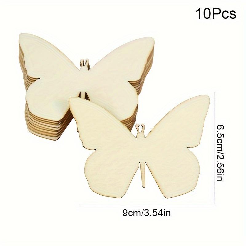 10Pcs Wooden Butterfly Unfinished Wood Butterflies for Crafts Blank Slices Cutouts for Painting DIY Unfinished Wooden
