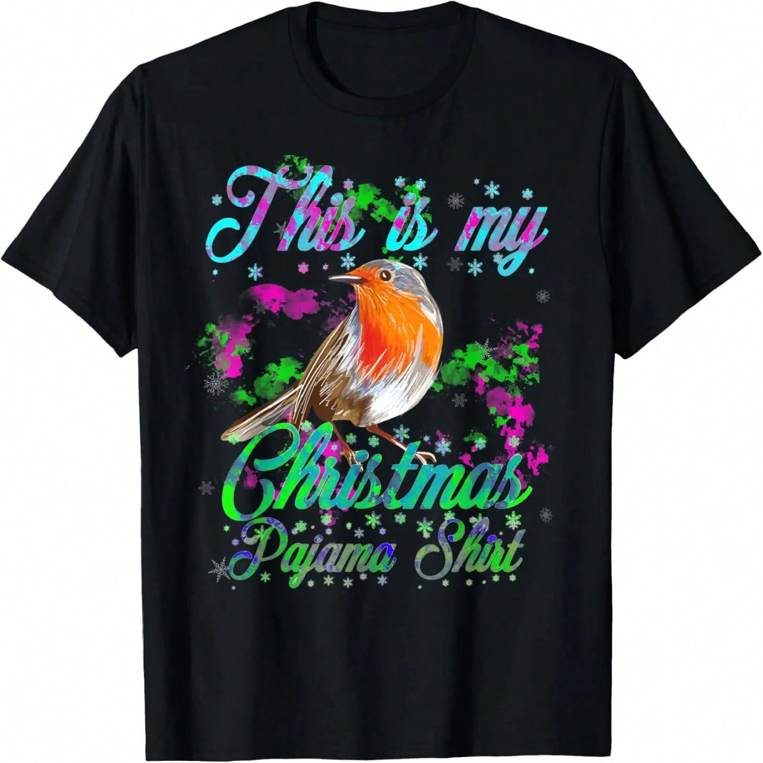 This Is My Christmas Pajama Shirt - Robin Christmas Sweater T-Shirt S разноцветный