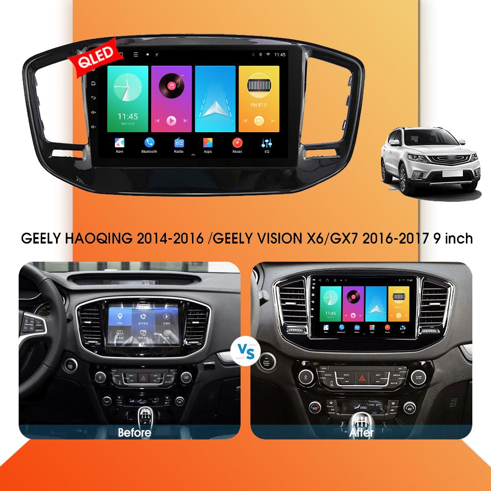 Car Radio Android Auto Carplay For Geely Emgrand X7 Vision X6 2014 - 2020 Multimedia Player Head Unit Stereo GPS Navigation BT WIFI 1+16GB