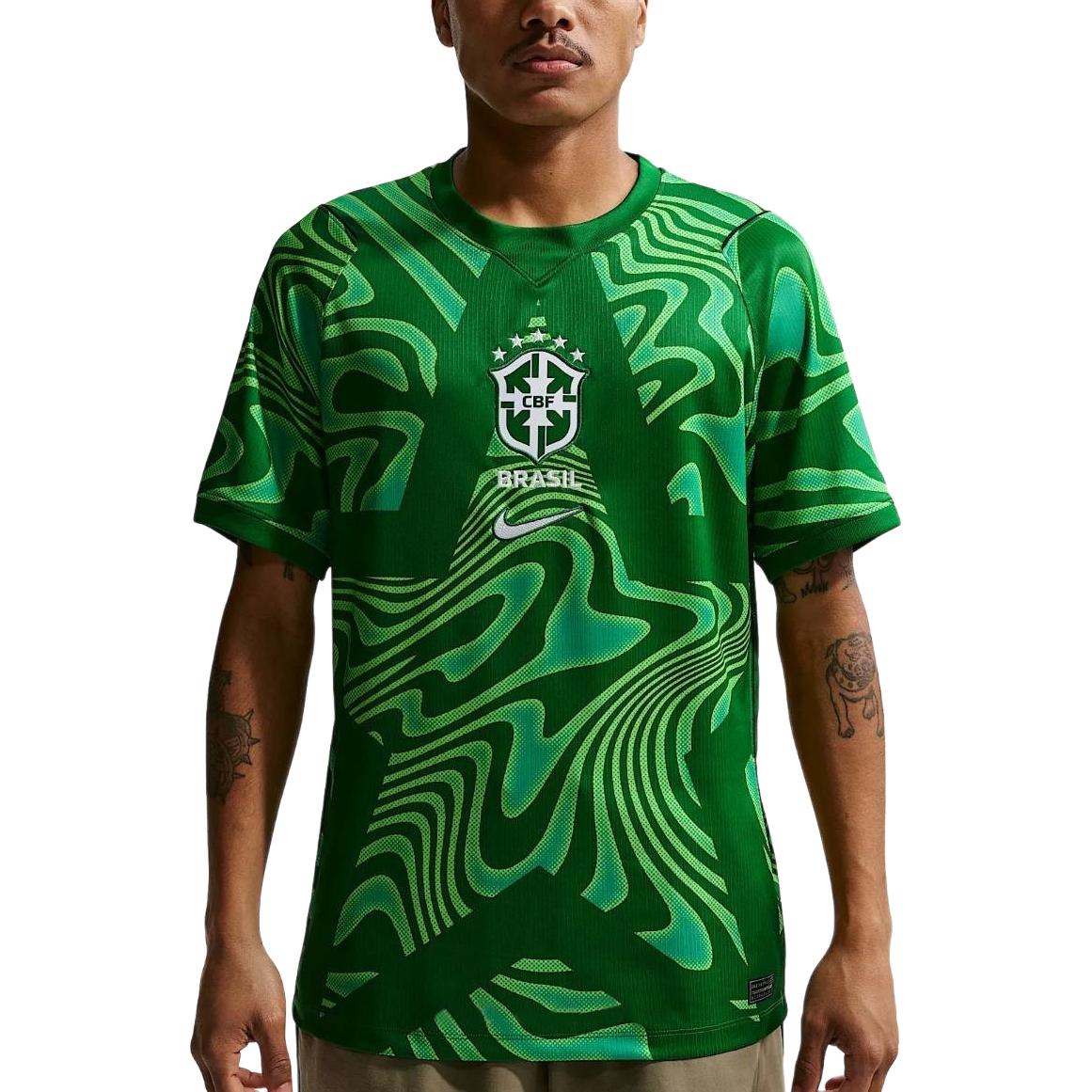 Nike Dri-Fit 2026 Season Brazil Team Goalkeeper Fan Version Quick-Dry Crew Neck Short Sleeve Football Shirt Men tops IB5267-302 S