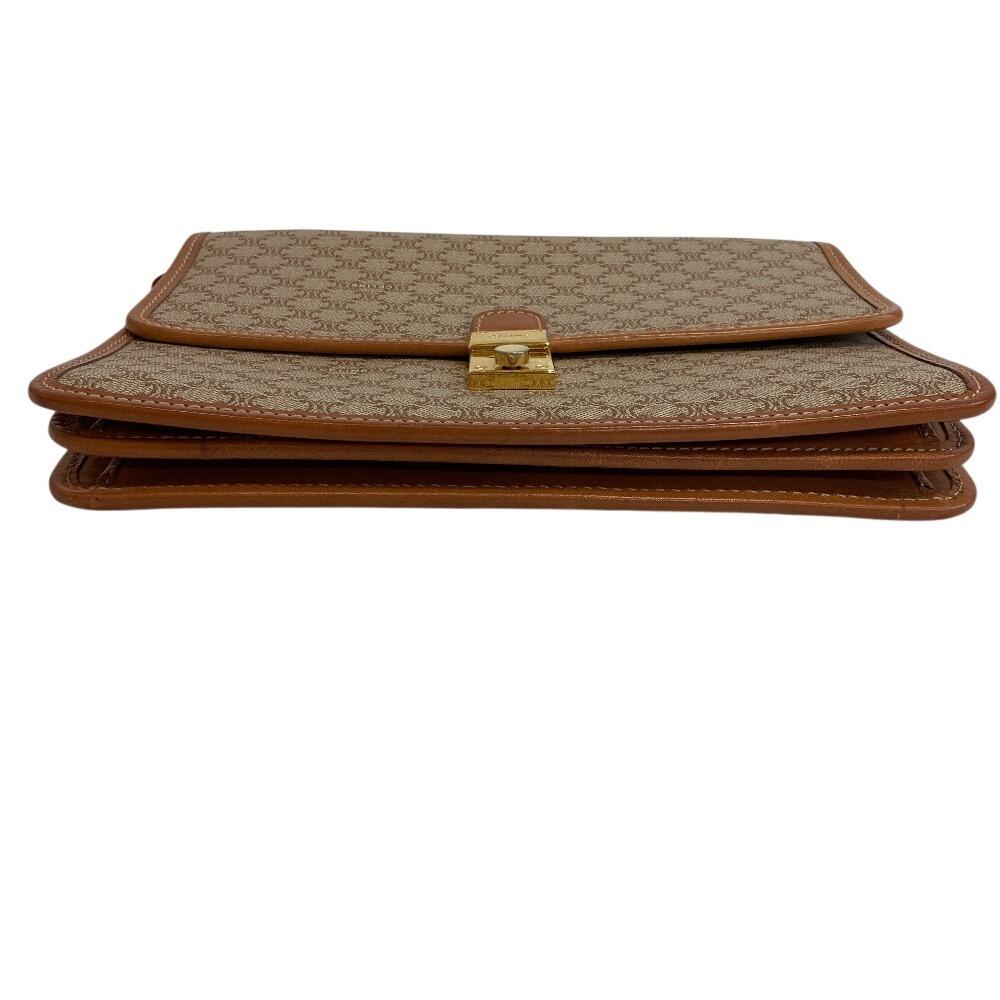 CELINE Clutch pouch Macadam PVC business bag Brown PVC Used