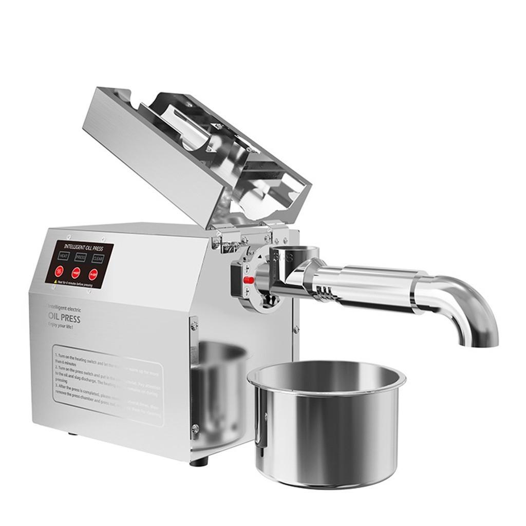 220V 600W Household Hot/Cold Oil Press Machine Automatic Oil Extractor Pressing Machine Electric Oil Press Extractor for Peanut Canola Sesame