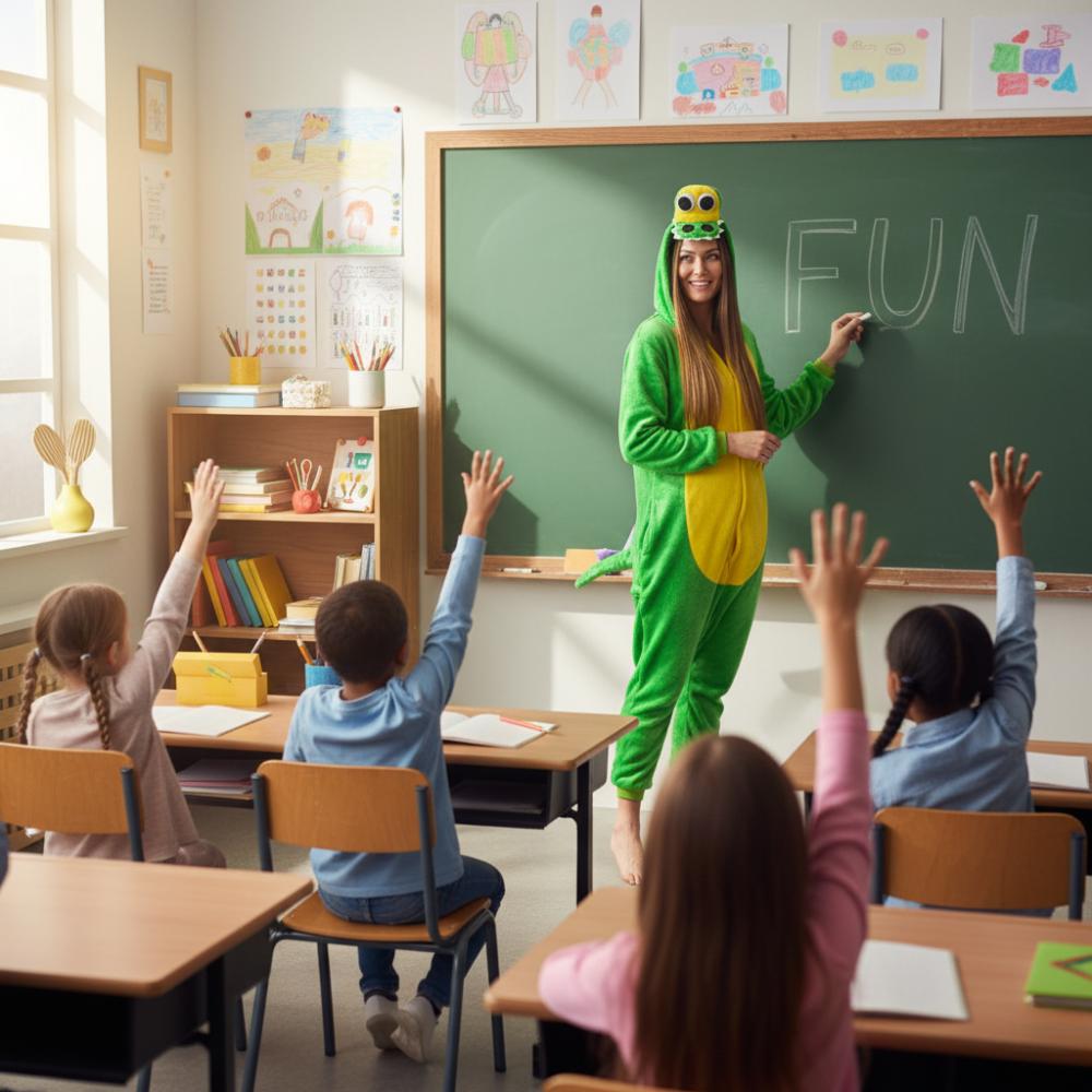 Dámské kigurumi pyžamo overal krokodýl teplý jednodílný kostým XL Onesie Kostým A105 - L