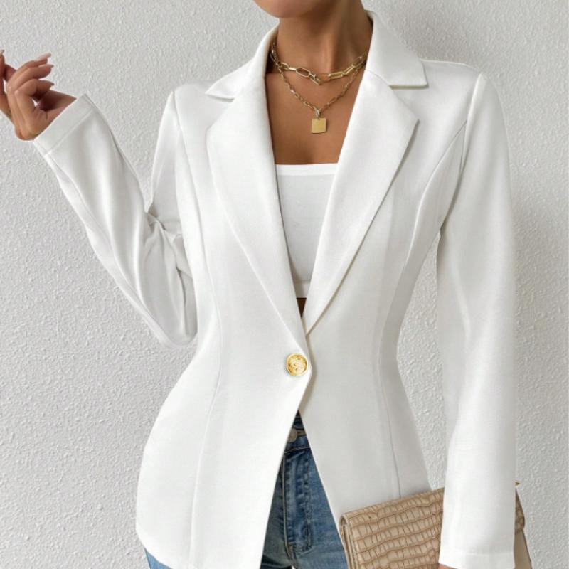 

European and American Women s Fashion, Elegant, Long-waisted, Solid-color Long-sleeved Suit