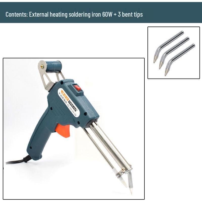 Electric Soldering Iron 60W: Internal/External Heating, Single-Handed, Semi-Automatic Solder Dispenser.