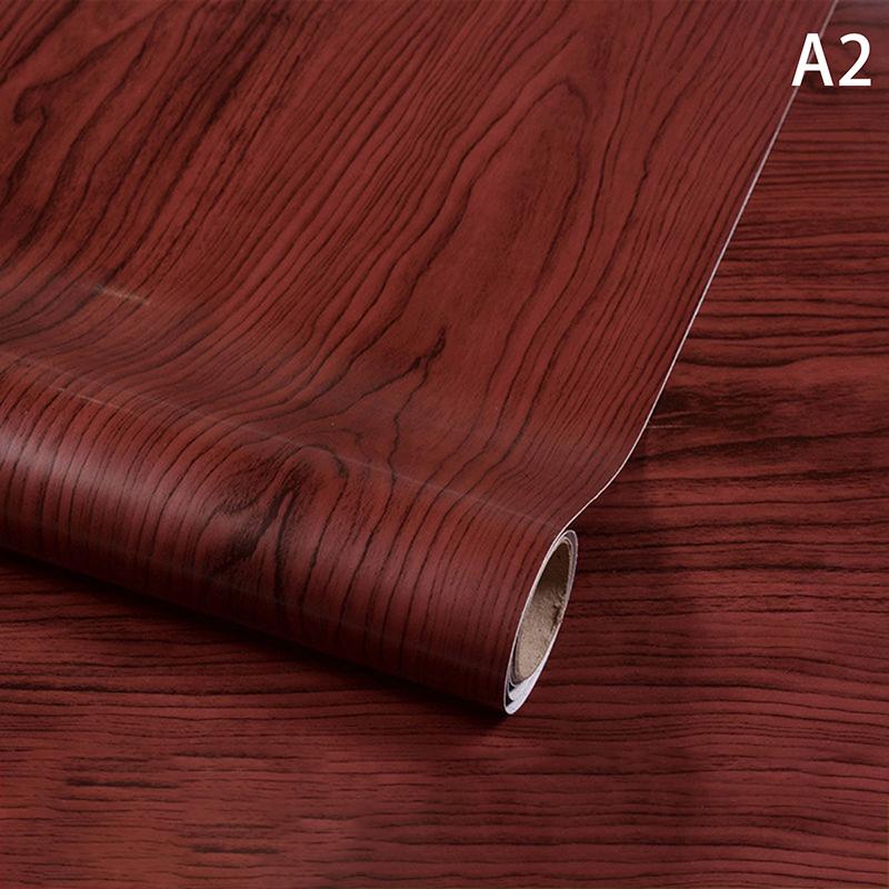 Waterproof Self Adhesive Wood Grain Sticker Door Cabinet Desktop Modern Furniture Renovation Peel And Stick Wallpaper