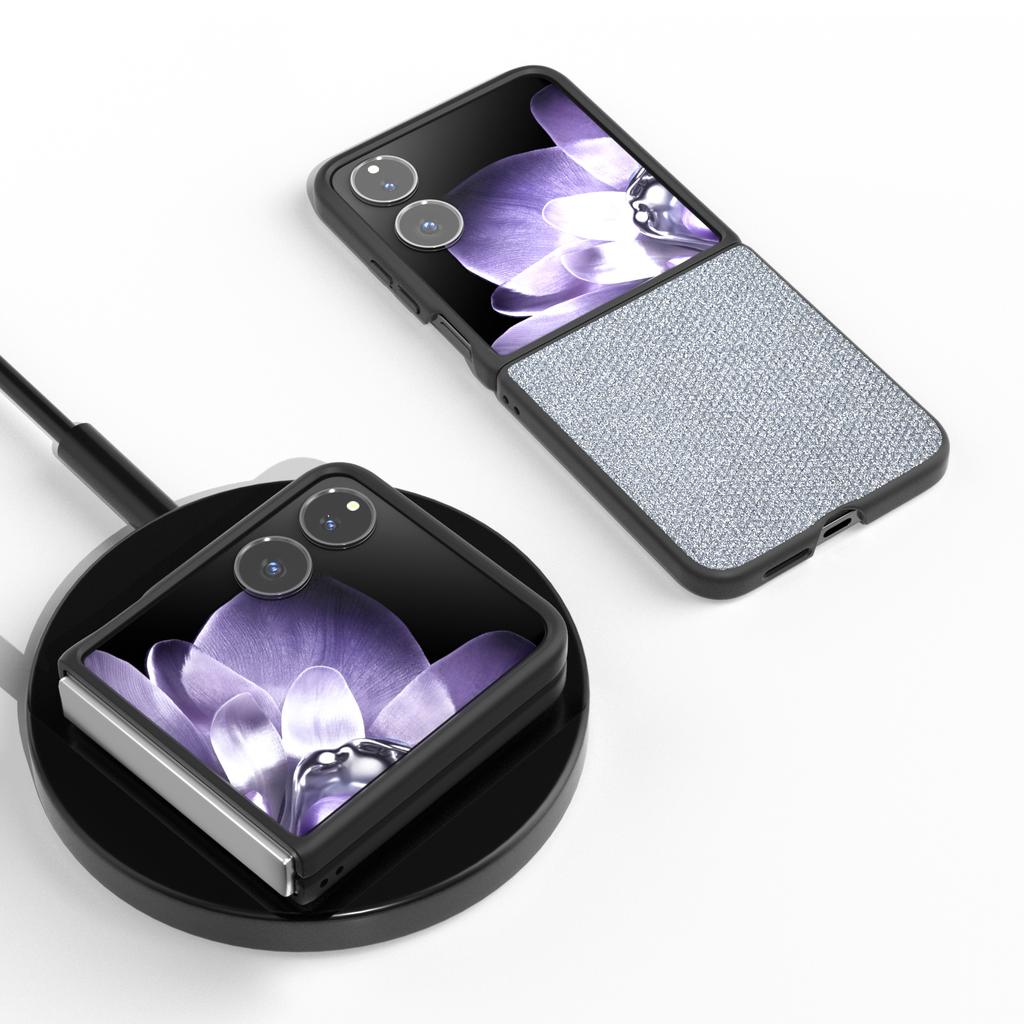 For Xiaomi Mix Flip 5G Case Rhinestone Texture Leather+PC Phone Cover