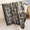 122*128cm Oversized  Imitation Cashmere Wrap with Tassels, Floral Travel Blanket Cape Pashmina Shawl for Women, Versatile scarf