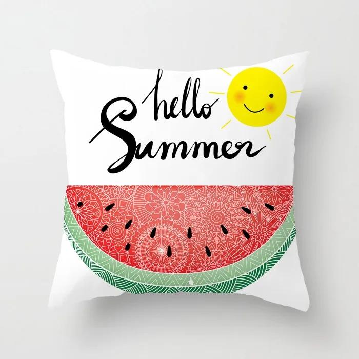 Luxury Home Decor Office Seat Cushion Cover Creative Cartoon Watermelon Banana Print Fashion Pillow Cover