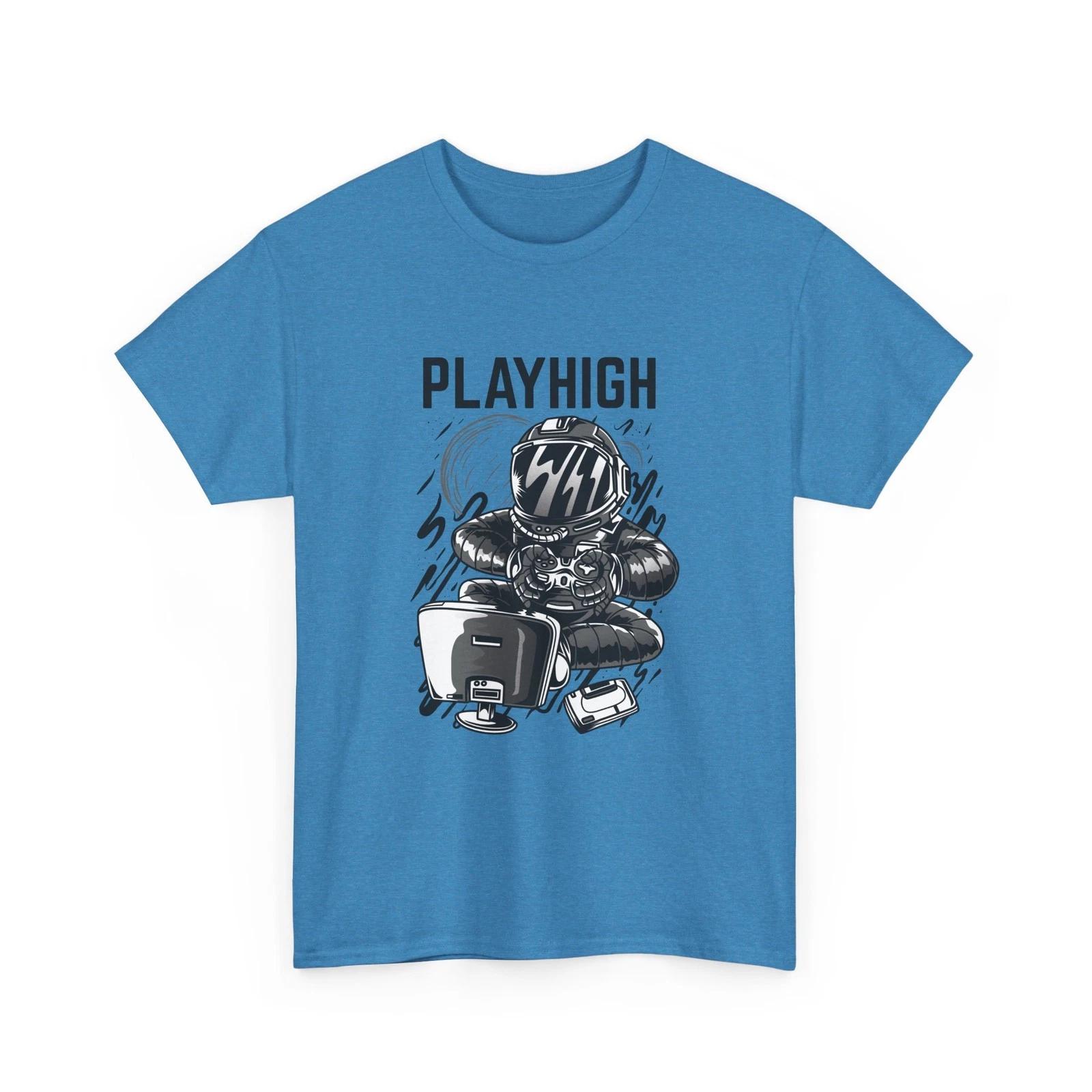 PlayHigh Gamer Skull Tee | Retro Arcade Gaming Graphic, Cool Style, Fun Wear L