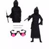 Kids' Halloween Cosplay Costumes: Grim Reaper with Luminous Glasses, Ideal for Stage Performances.