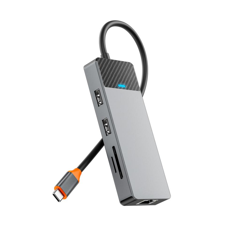 WIWU Multi-Port USB-C Hub: 4 USB, 100W PD, USB-C 3.1, SD/TF, LAN Adapter