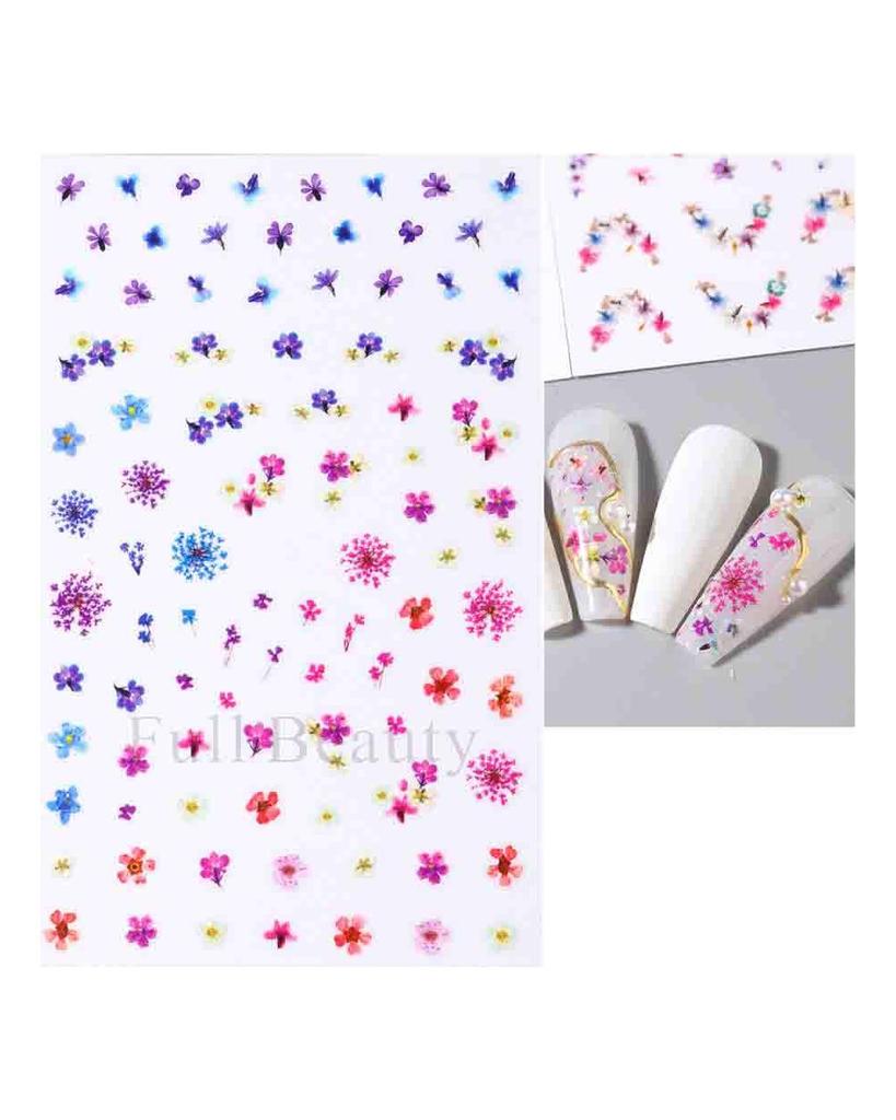 Autocollants 3D pour Nail Art, lignes ondulées abstraites colorées, décalcomanies à fleurs et feuilles florales, décoration d'ongles