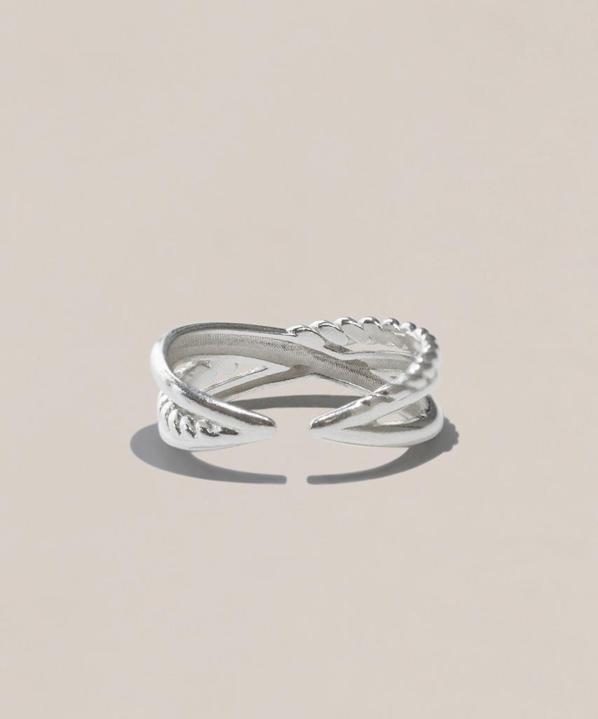 47Bag 925 Silver Triple Twist Open Ring Jeva