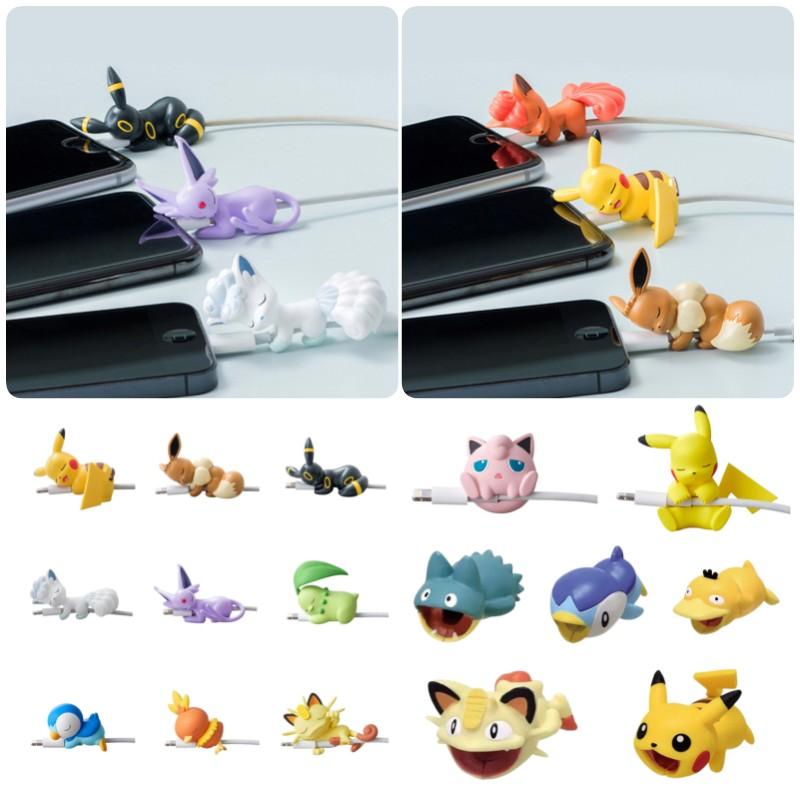Pikachu Usb Round Data Cable Protector Accessory Cartoon Eevee Snorlax  Decor