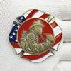 US Firefighter Challenge Coin Collectibles Fire Rescue Commemorative Medal In Capsule United States Flag Pattern Honor Badge