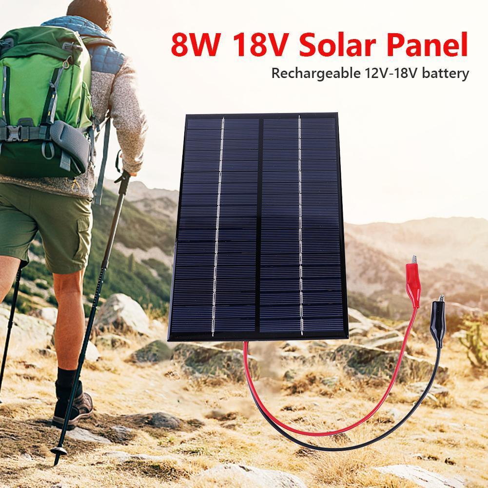 

8/10W 12/18V Solar Cell Waterproof Portable Solar Panel DIY Polysilicon Solar Epoxy Cell Charger for Lamp Fan Pump for Outdoor spain