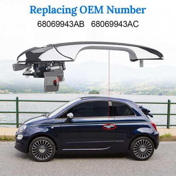 

Left Car Door Outer Handle for 2012-2019 Left-Hand Drive Fiat 500 (Model 68069943AC) None