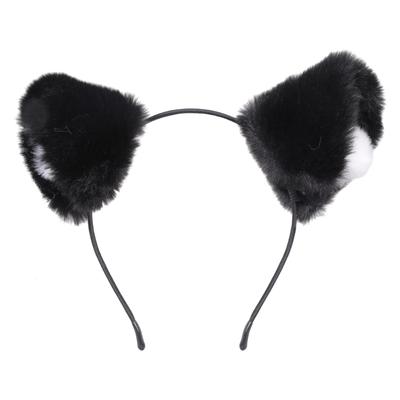 Adjustable Black Cats Ears Hairband Plush Cosplay Accessory Headdress Props For Anime Costume Party Daily Use