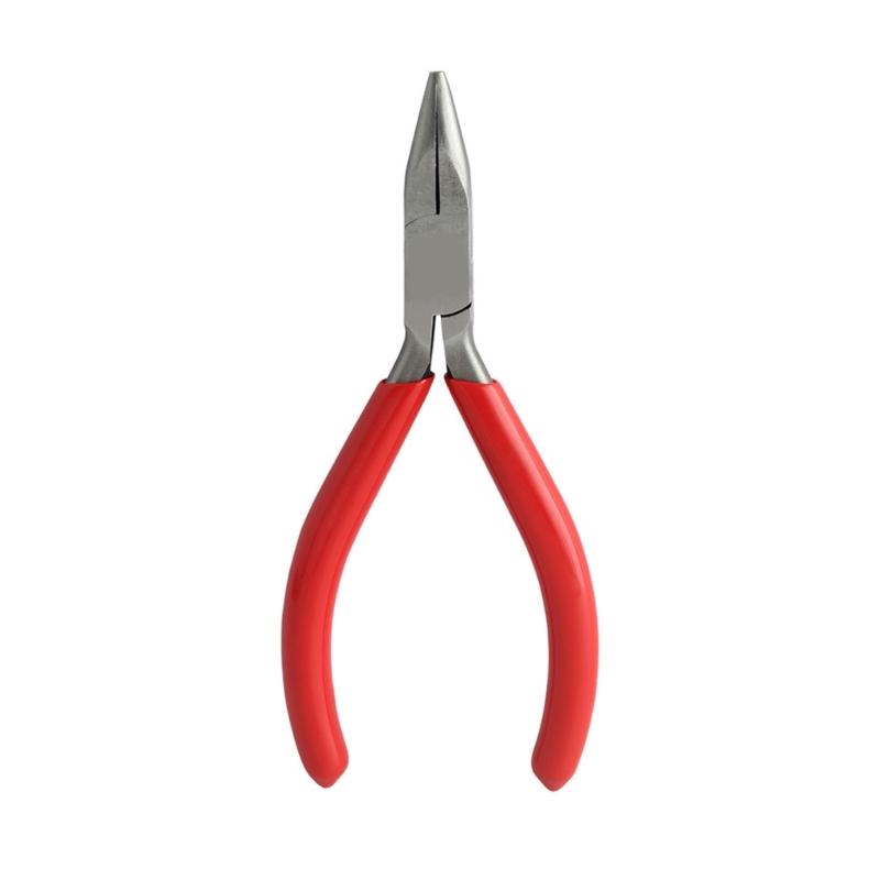 Smooth Tip Jewelry Pliers Manual Hand Tool with Red Grip Handles for Beading, Fine Wire Work and Small Findings