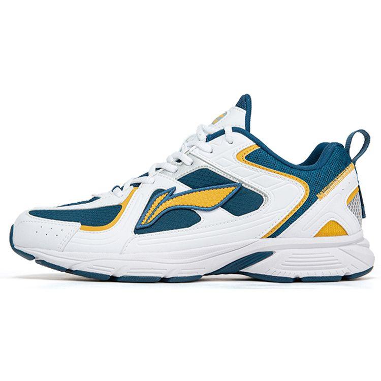 

Li-Ning Удобные нескользящие износостойкие дышащие низкие спортивные повседневные туфли мужские кроссовки белые синие ARLR015-2 40⅓