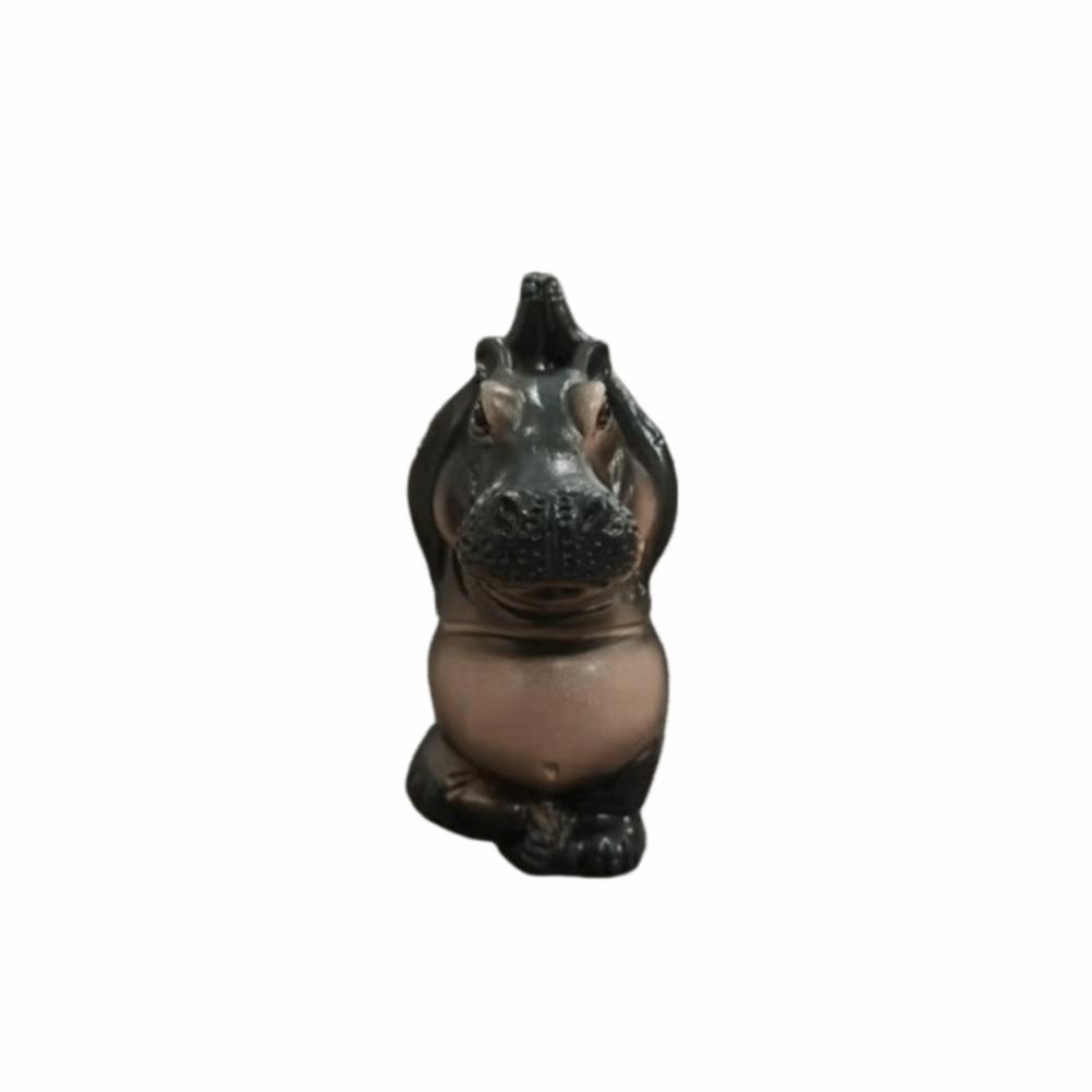 Resin Pose Yoga Hippo Statue with Meditation Asanas Challenging Clumsy Yoga Master Hippo Hippopotamus Decor Yoga Pose Figurine