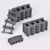 MOC 110pcs 25 Styles City Train Tracks Set Single Slip Switch Crossings Rails Bricks Building Blocks Technical Toys for Kids