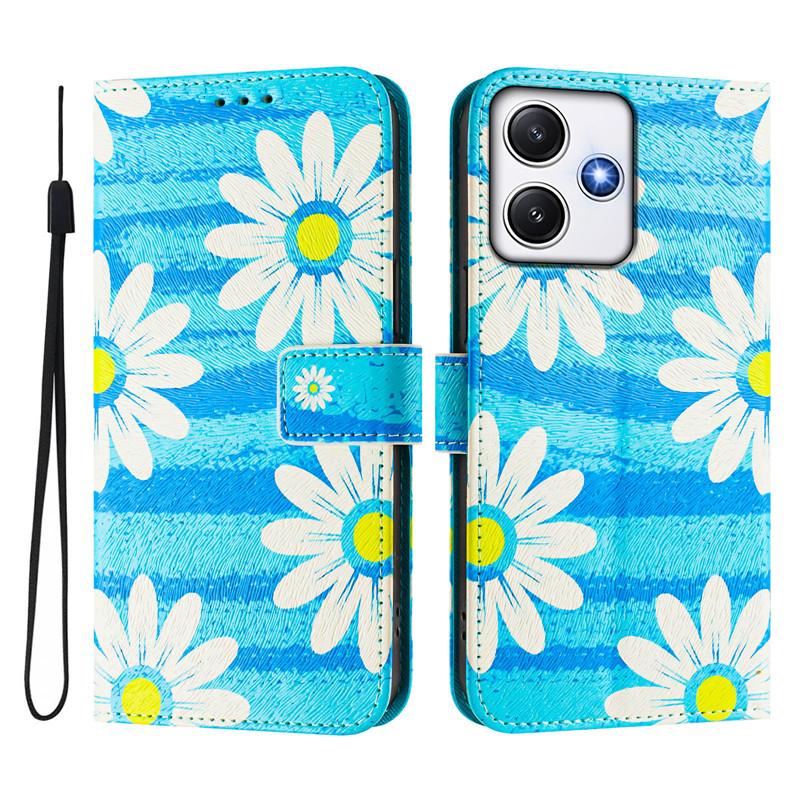 12 Leather Phone Case for Redmi Note 12 Pro Plus 12S 12C 12R Note12 5G Flip Cover Wallet Magnetic Painted Cases Cat Flower Bear