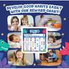 Reward Chart for Kids - 49 Big & 1,920 Mini Stickers, Behavior Chart for Kids at Home, Magnetic Chore Chart for Multiple Kids and Toddler 2-4 Years,
