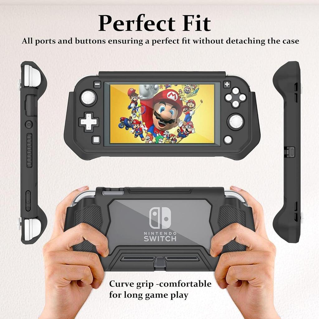 Protective Case, Full Protection Cover, TPU Shock-Absorption and Anti-Scratch for Switch Lite Skin with Bult-in Screen Protector & Thumb Grip Caps