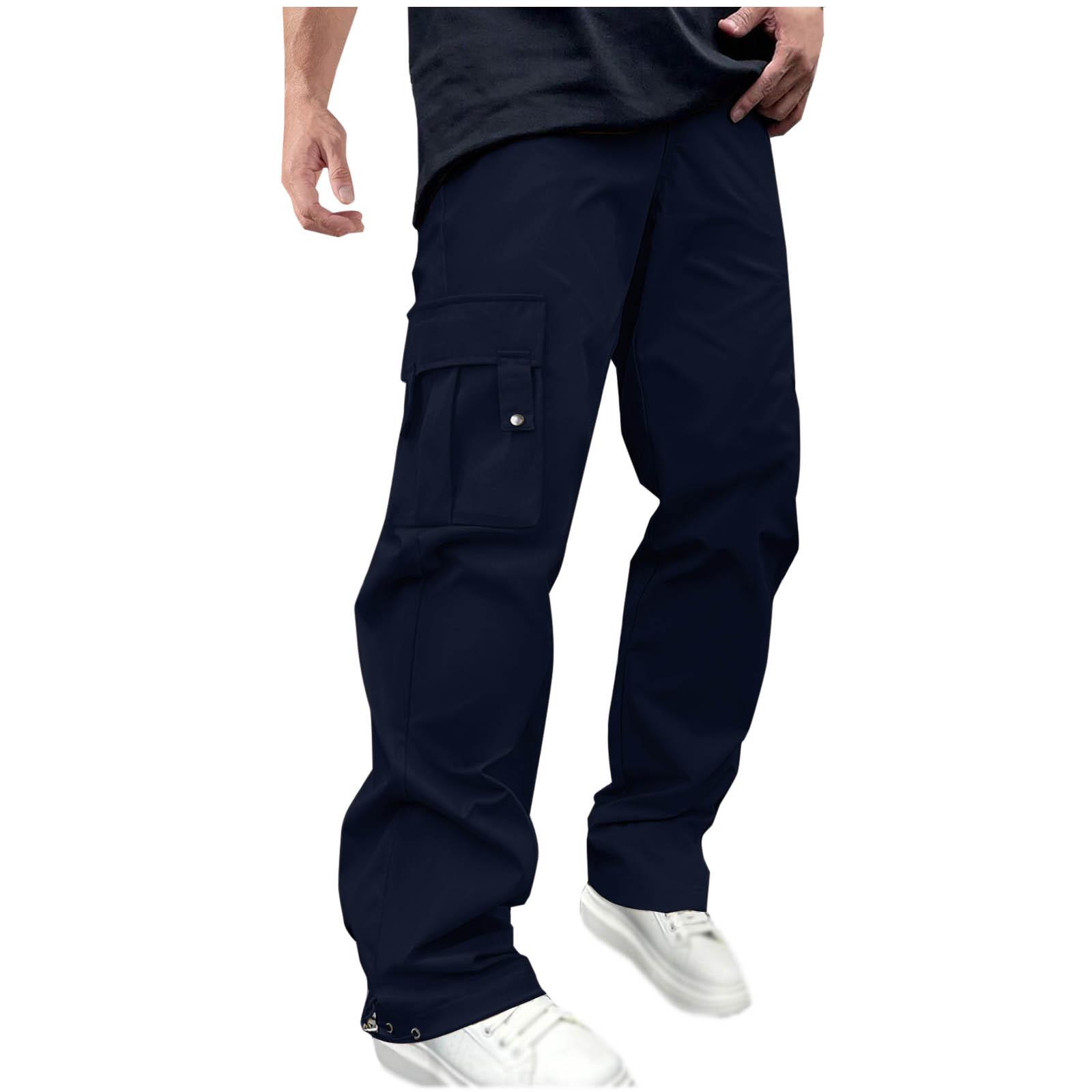 

Men s 2026 Multi-Pocket Drawstring Cargo Pants - Light Luxury Style Double Extra Large темно-синий