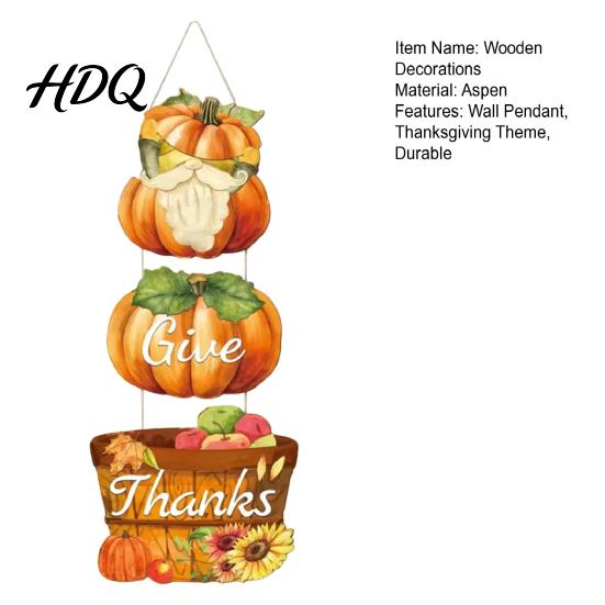 Weather-resistant Outdoor Decor Thanksgiving Pendant Durable Wooden Fall Decoration Pumpkin And Fruit