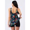 Women's Tropical Patterned Dress Swimsuit With Lycra Shorts (wide Size Range)
