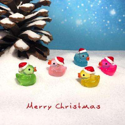 Luminous Christmas Duck Garden Ornaments - Creative Resin Micro Landscape Decorations