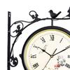 Double Sided Wall Clock Home Decor 12 Hours Display Mute Hanging Station Clock for Indoor Outdoor Lobby Home Garden Kitchen