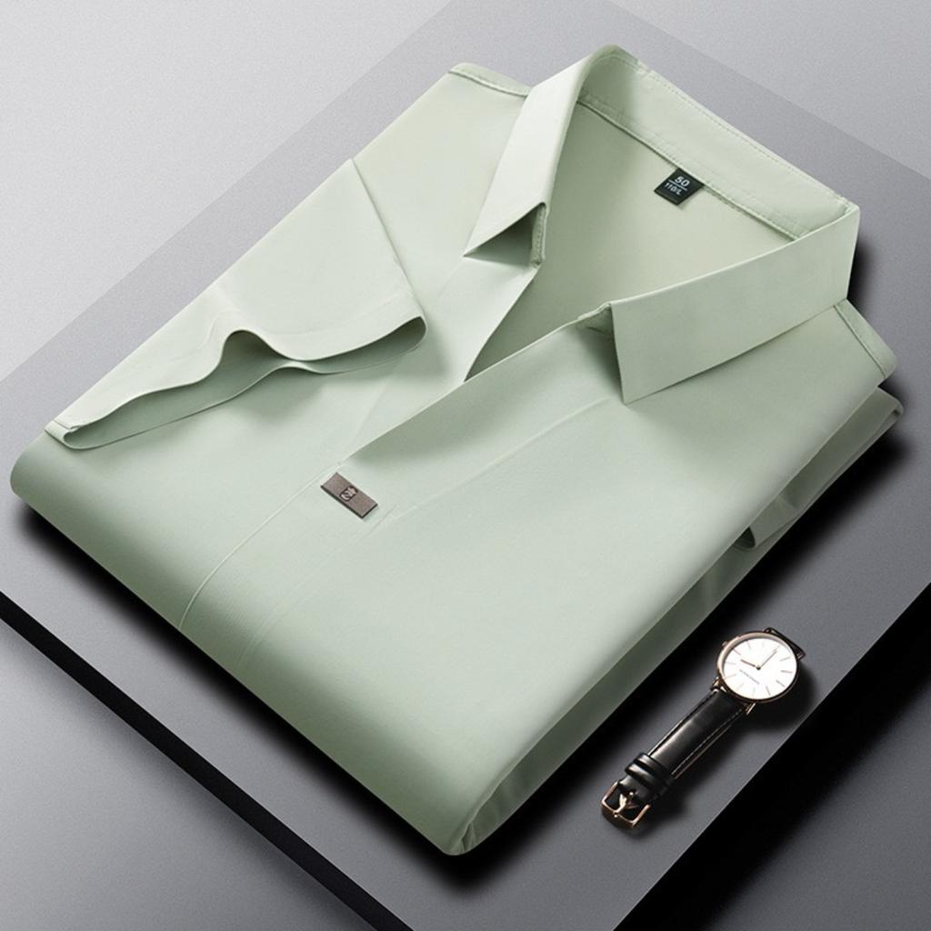 STORN New Men's Casual and Fashionable Solid Color Short Sleeved Polo Shirt Comfortable and Versatile Summer T-shirt