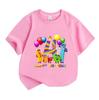 Kids Boys Girls 100% Cotton Crew Neck Short Sleeve T-Shirt Happy 4th Birthday Colorful Number Blocks Cartoon Print Casual Soft Breathable Party Tee To