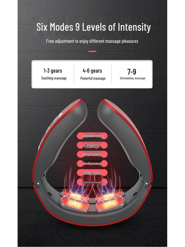 Four-Head Smart Cervical Massager with Hot Compress and Voice Control