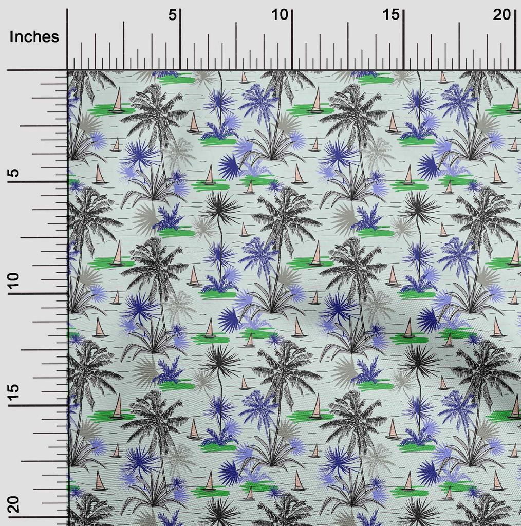 oneOone Cotton Flex Dark Purple Fabric Sea Life Pattern Fabric For Sewing Printed Craft Fabric By The Yard 40 Inch